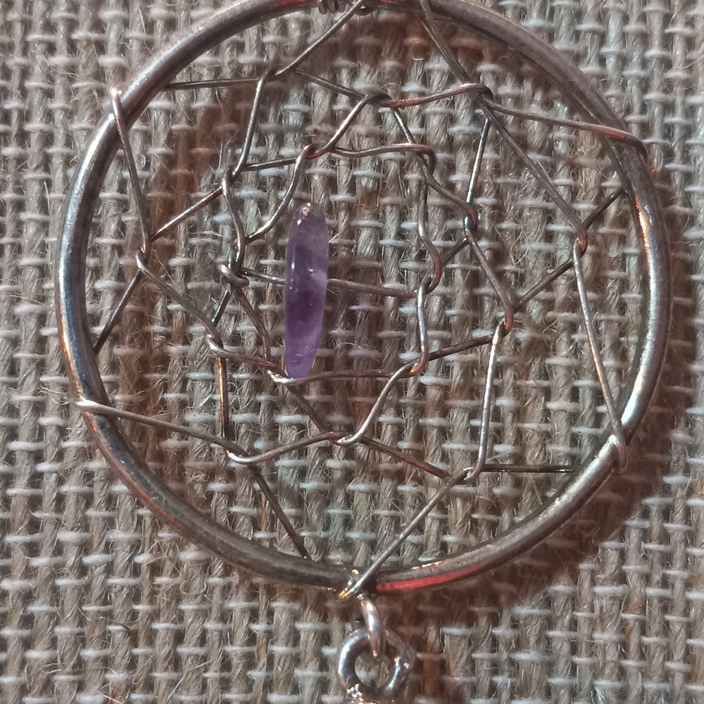 Sterling Silver Amethyst Drop Statement Necklace - image 4